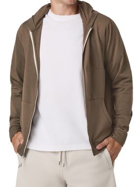 Vuori Coronado full zip hoodie Espresso Heather Color